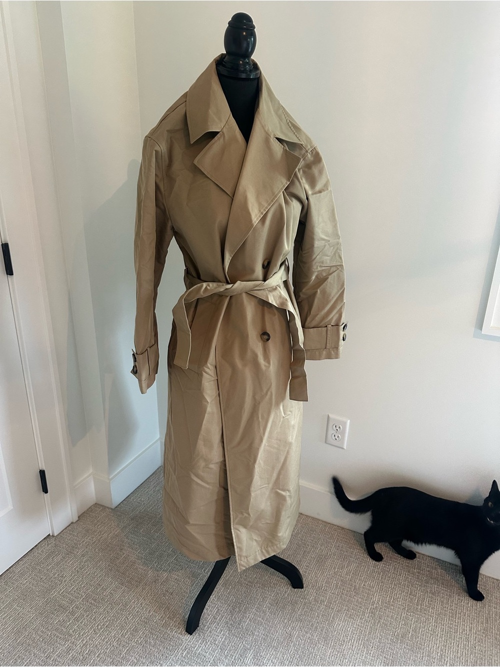 Zara Beige Trench Coat with Waist Tie